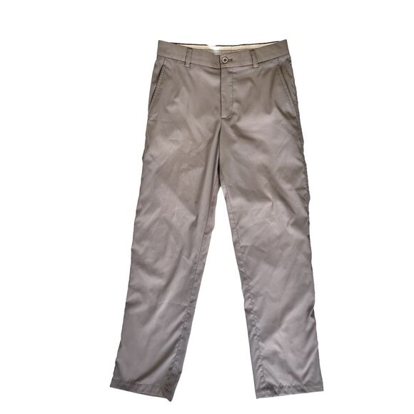 Snake Eyes Dry-18 Golf Pants Men's 30x32 Taupe Tan Flat Front Chinos Activewear - Picture 3 of 10